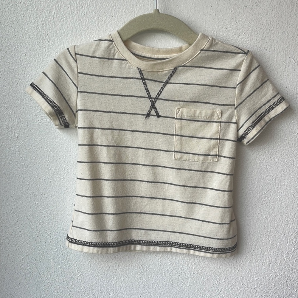 AG Baby Boy Cream Striped T Shirt